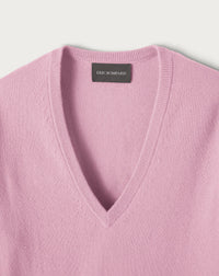 Classic cashmere V jumper - Azalée