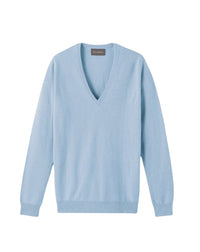 Classic cashmere V jumper - Blue Poet