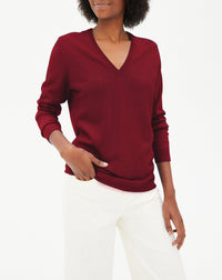 Classic cashmere V jumper - Paprika