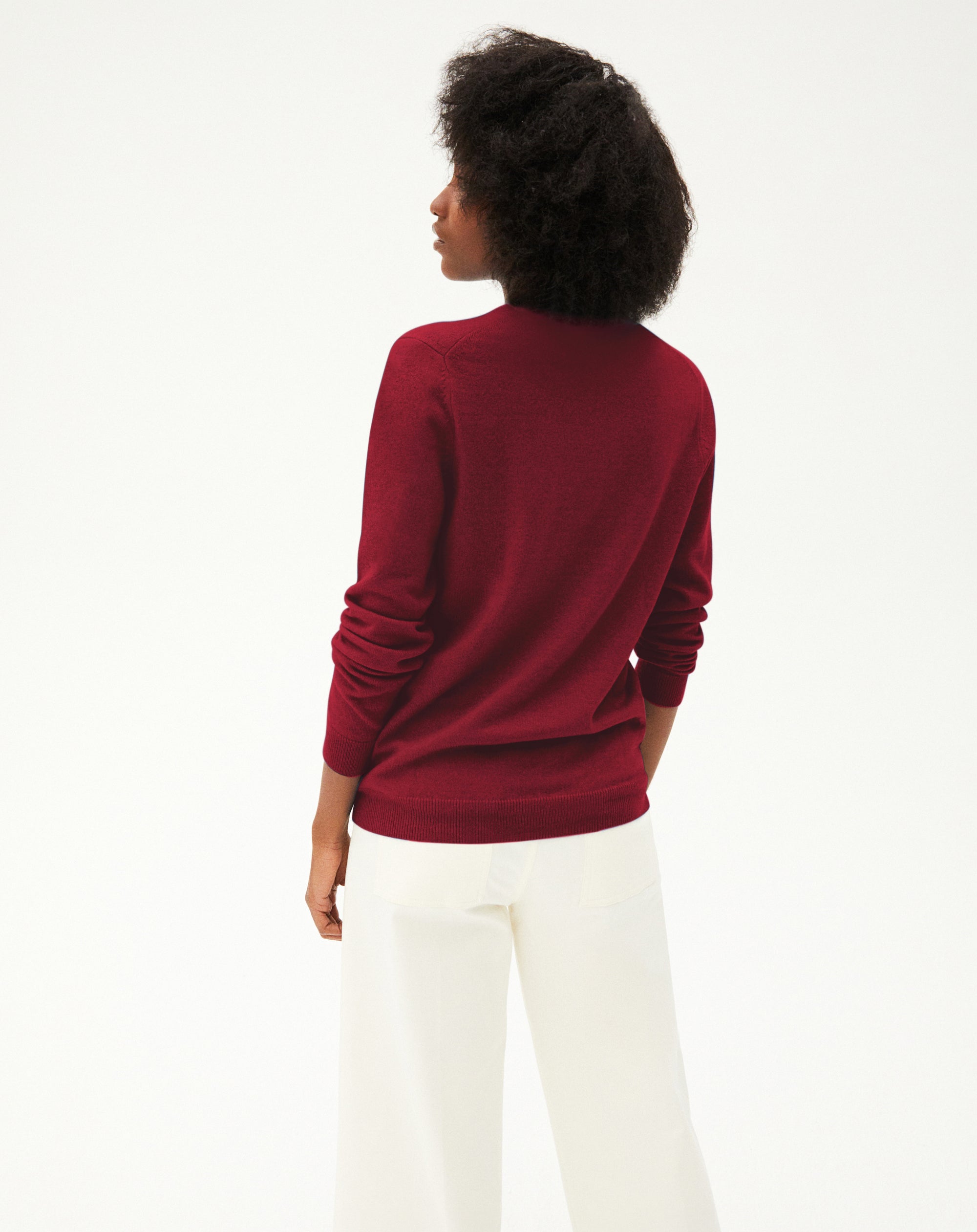 Classic cashmere V jumper - Paprika