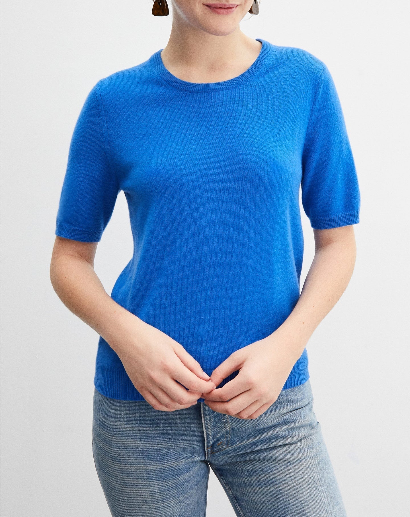 RECO75Ras De Cou Manches Courtes Classique - Cobalt