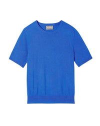 Ras De Cou Manches Courtes Classique - Cobalt