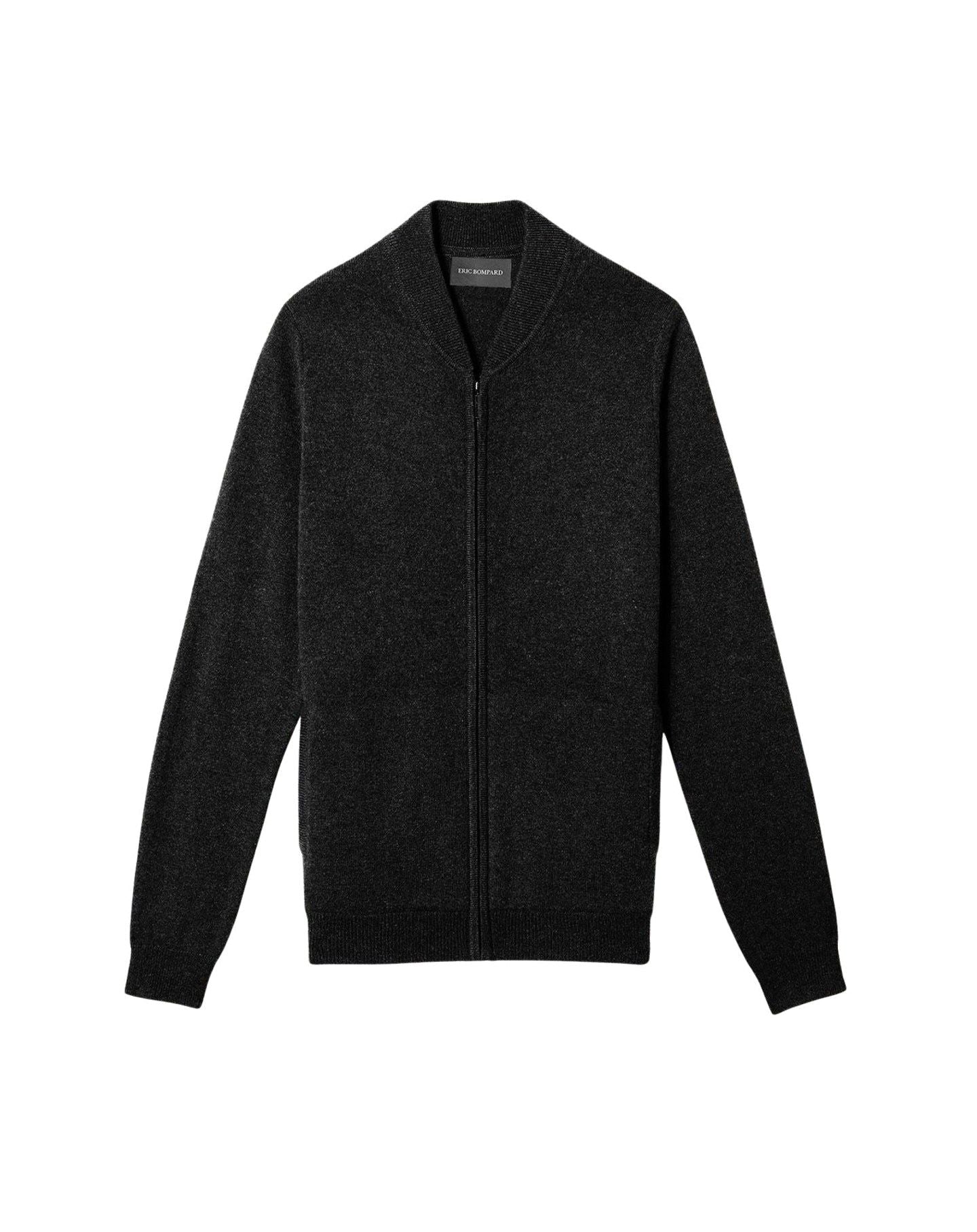 Cashmere zip bomber - Black