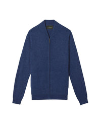 Cashmere zip bomber - Indigo
