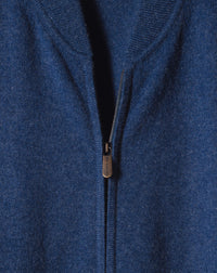 Cashmere zip bomber - Indigo