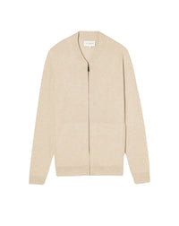 Cashmere zip bomber - Sepia