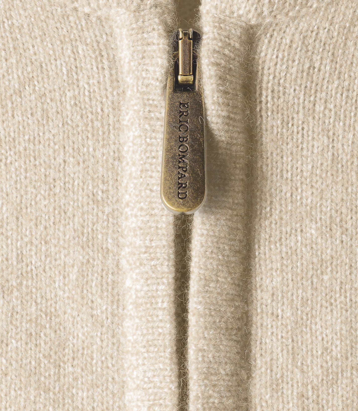 Cashmere zip bomber - Sepia