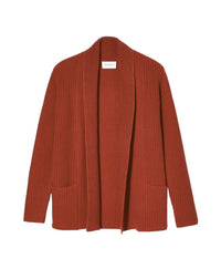 Cosy cashmere ribbed jacket - Rouge Freschia