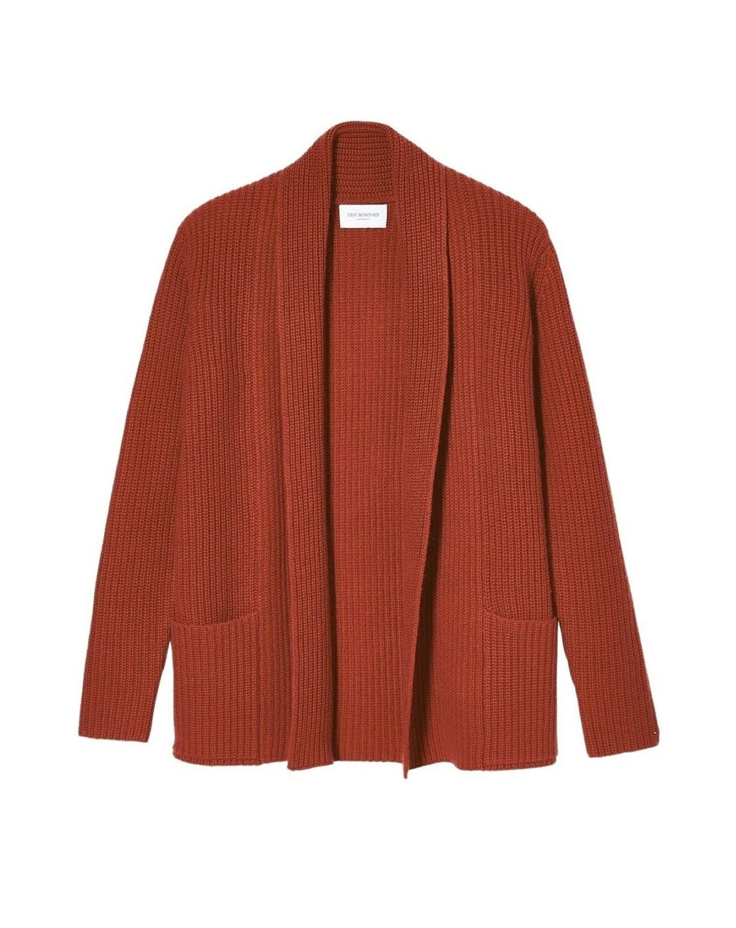 Cosy cashmere ribbed jacket - Rouge Freschia