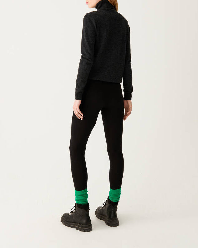 Legging à effet seconde peau en soie - Kaki