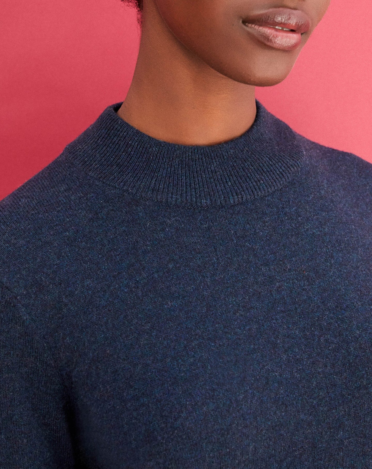 Large cashmere stand-up collar - Azur