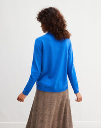 Pull à col montant et ample en cachemire - Cobalt