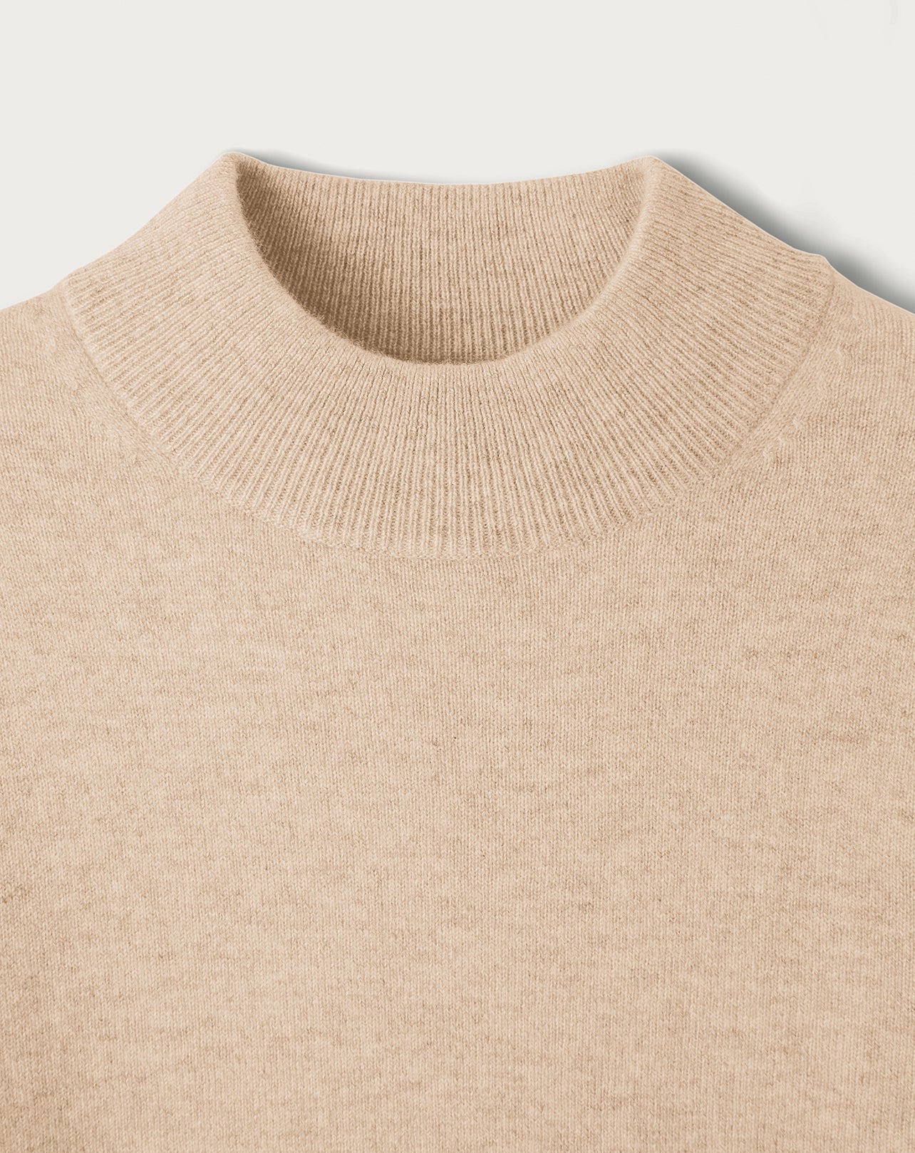 Pull col montant ample en cachemire - Nougat