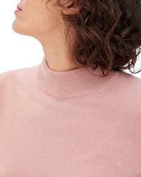 Pull à col montant et ample en cachemire - Blush