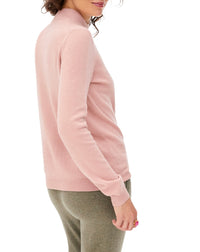 Pull à col montant et ample en cachemire - Blush