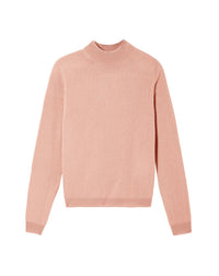Pull à col montant et ample en cachemire - Blush