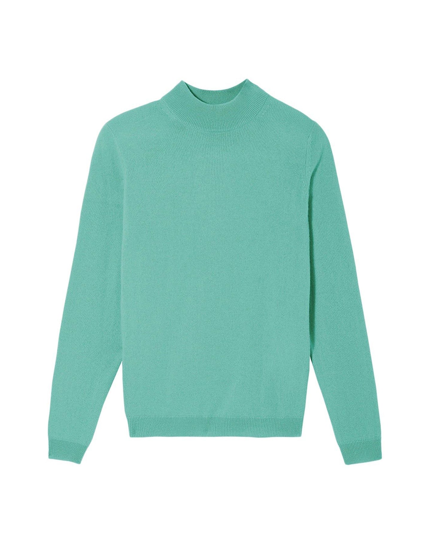 Pull à col montant et ample en cachemire - Menthe Glacée