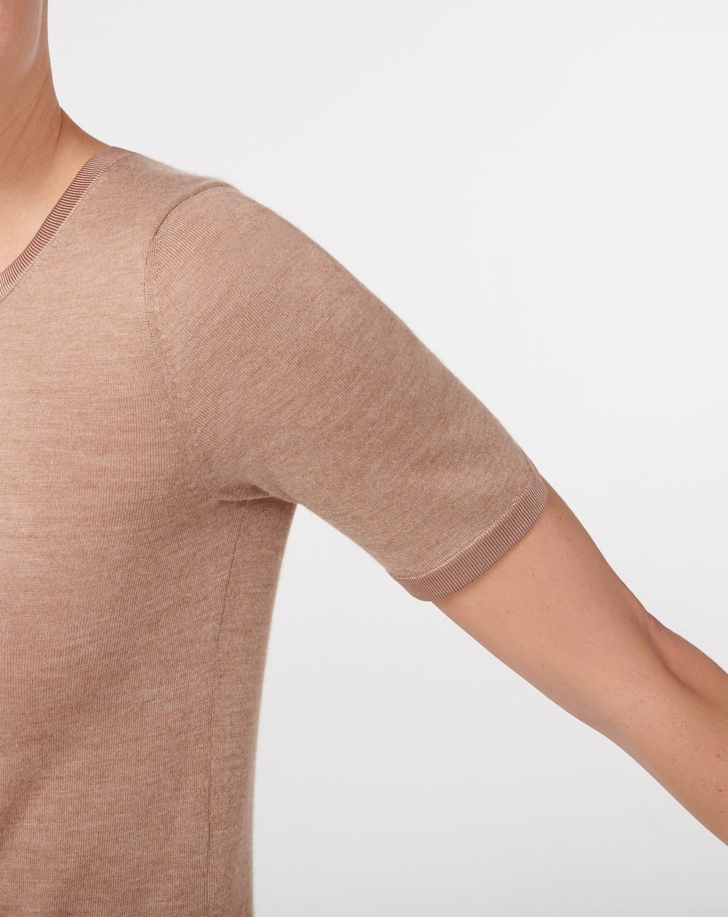 RECO115Robe Manches Courtes - Camel