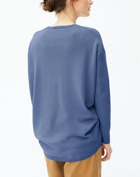 Pull ras de cou oversize en cachemire - Gris Craie