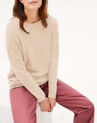 Pull ras de cou oversize en cachemire - Sepia