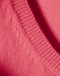 Oversized cashmere crew neck jumper - Pitaya
