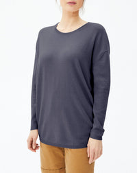 Oversized cashmere crew neck jumper - Incense