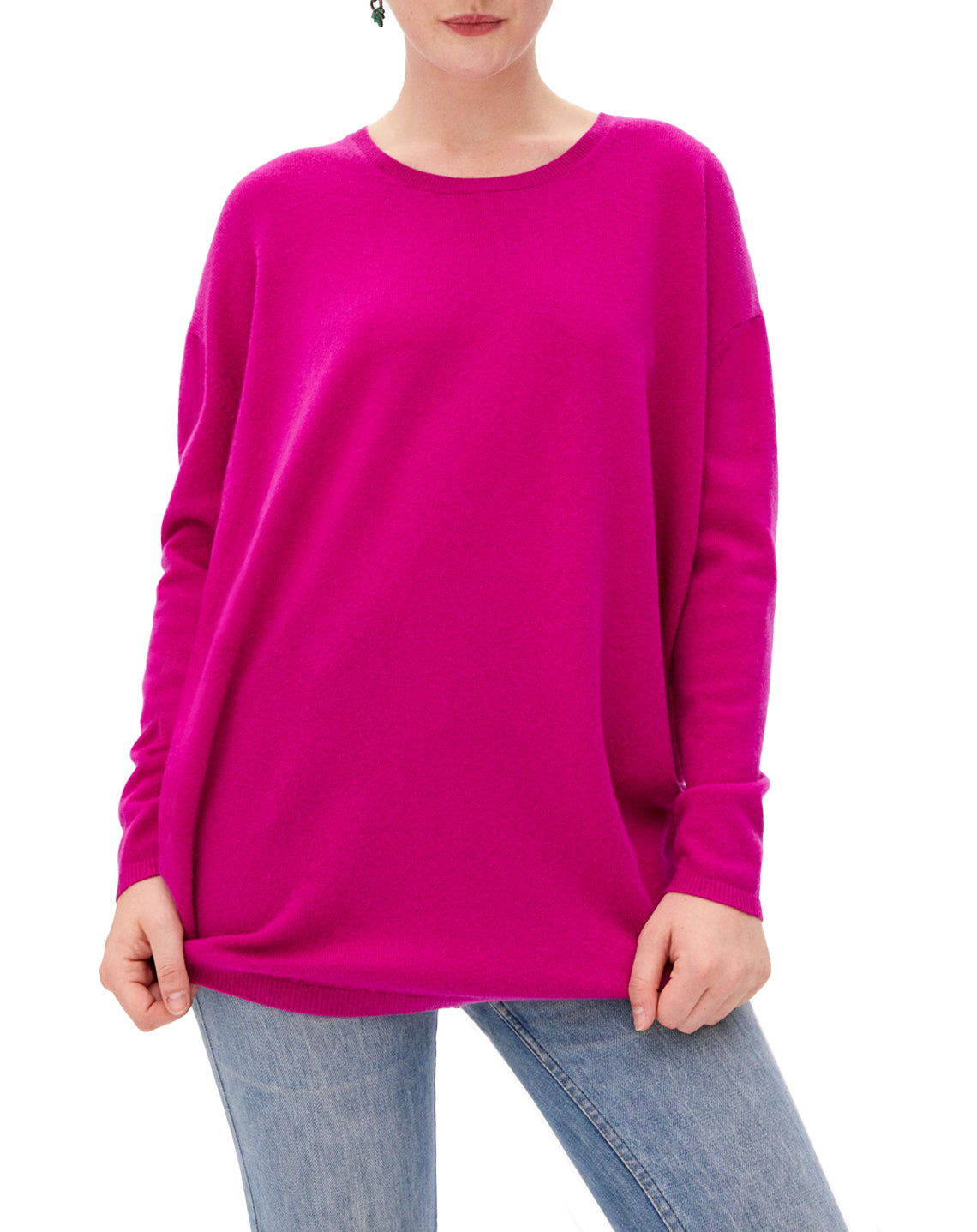 Oversized cashmere crew neck jumper - Vert d'Eau