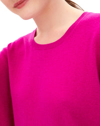Oversized cashmere crew neck jumper - Fuchsia