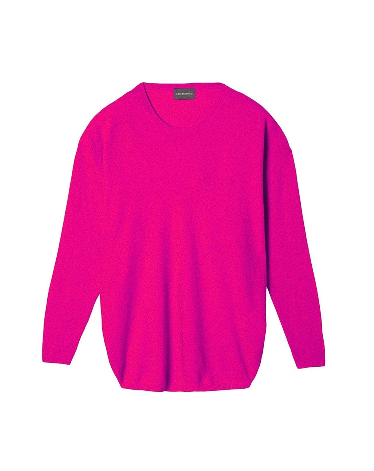 Oversized cashmere crew neck jumper - Fuchsia