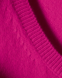Oversized cashmere crew neck jumper - Fuchsia