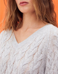 Lightweight cashmere V-neck jumper - Sorbet