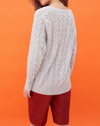 Airy cashmere cable jumper - Givre