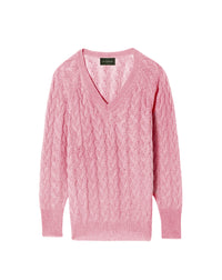 Lightweight cashmere V-neck jumper - Sorbet