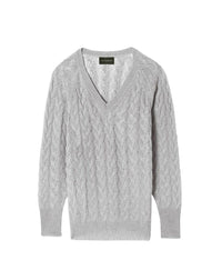 Airy cashmere cable jumper - Givre