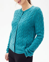 Airy cashmere twist cardigan - Vetiver