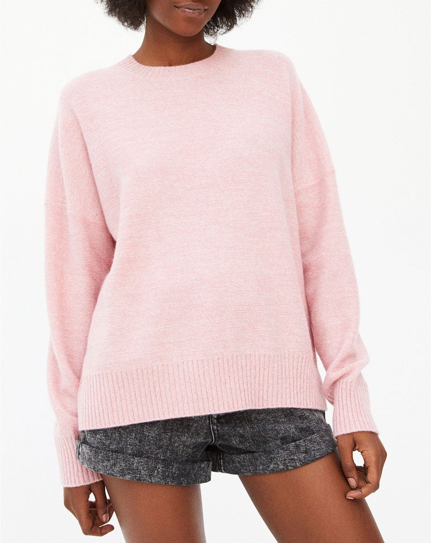 Pull ras de cou Mouline en cachemire - Sorbet & Aubepine chiné