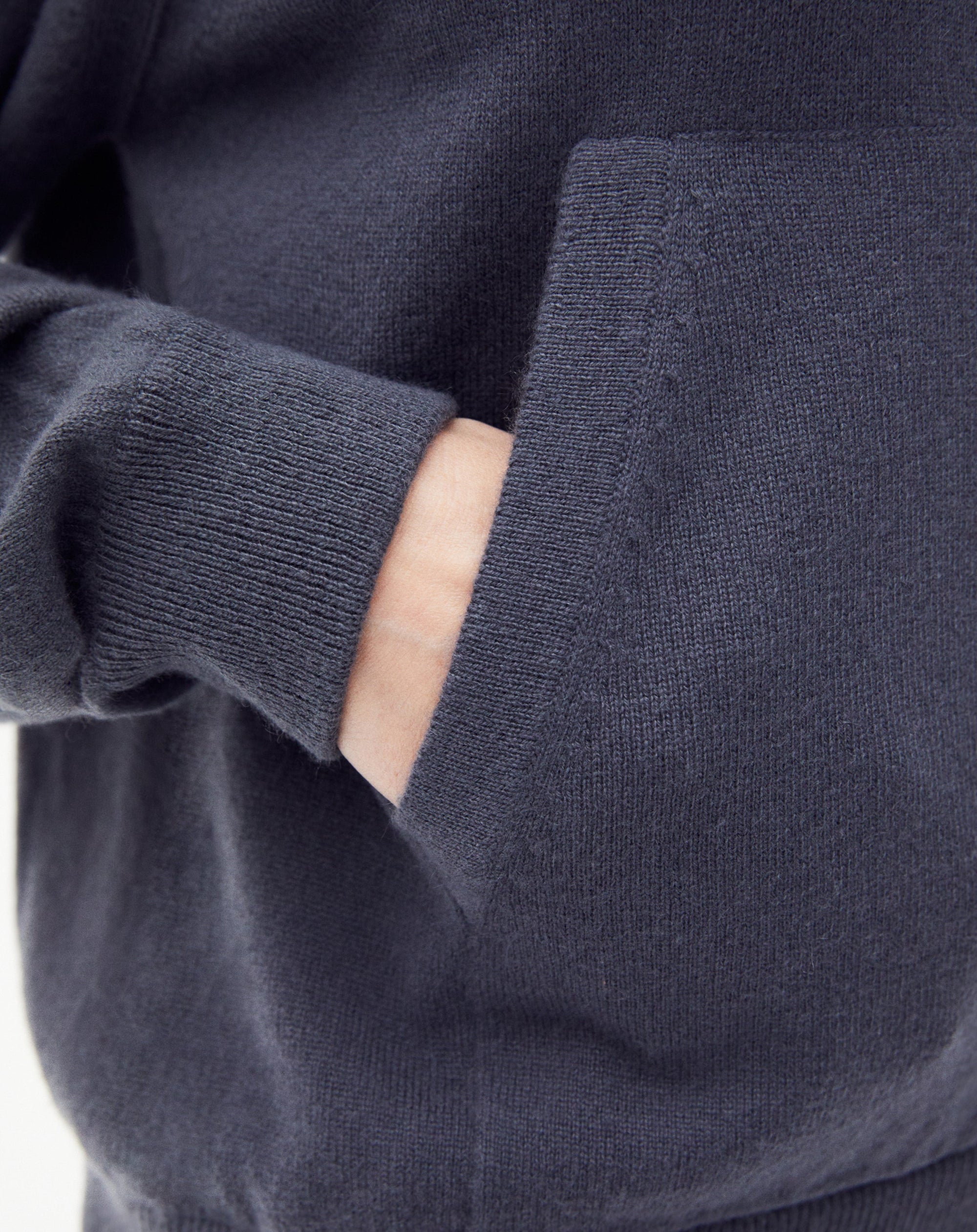 Sweat à capuche casual en cachemire - Denim