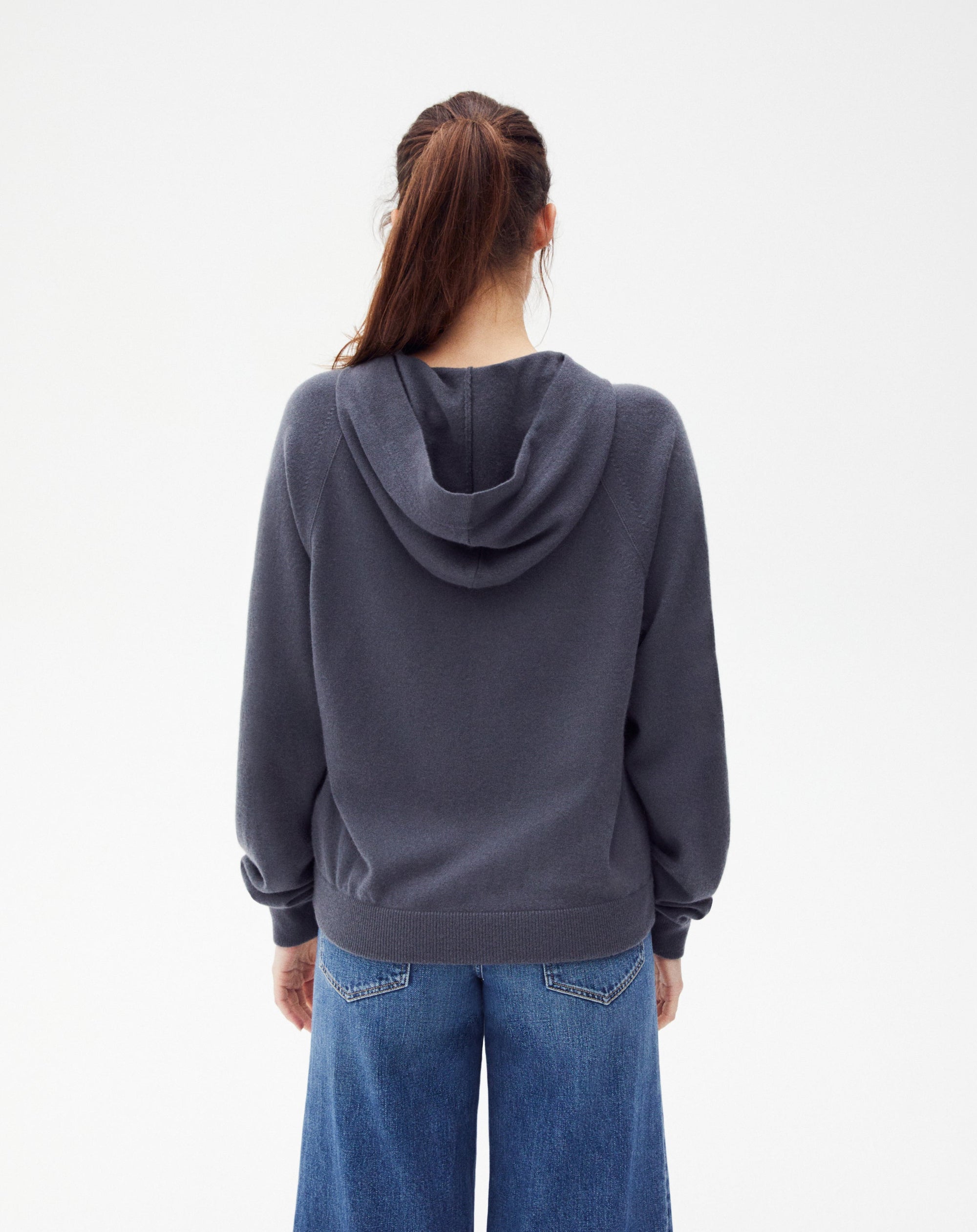 Sweat à capuche casual en cachemire - Denim
