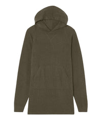 Robe sweat à capuche en cachemire - Kaki
