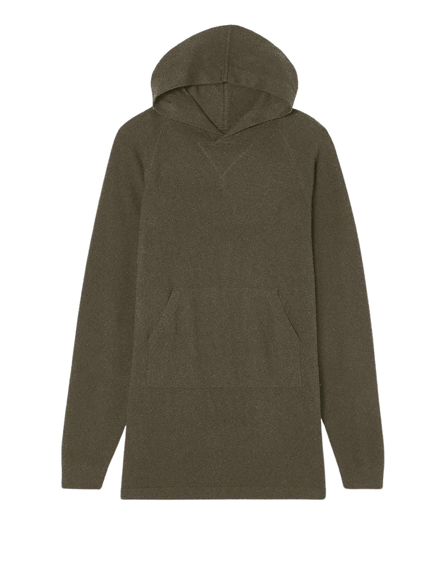 Robe sweat à capuche en cachemire - Kaki