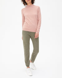 Pantalon carotte casual en cachemire - Kaki