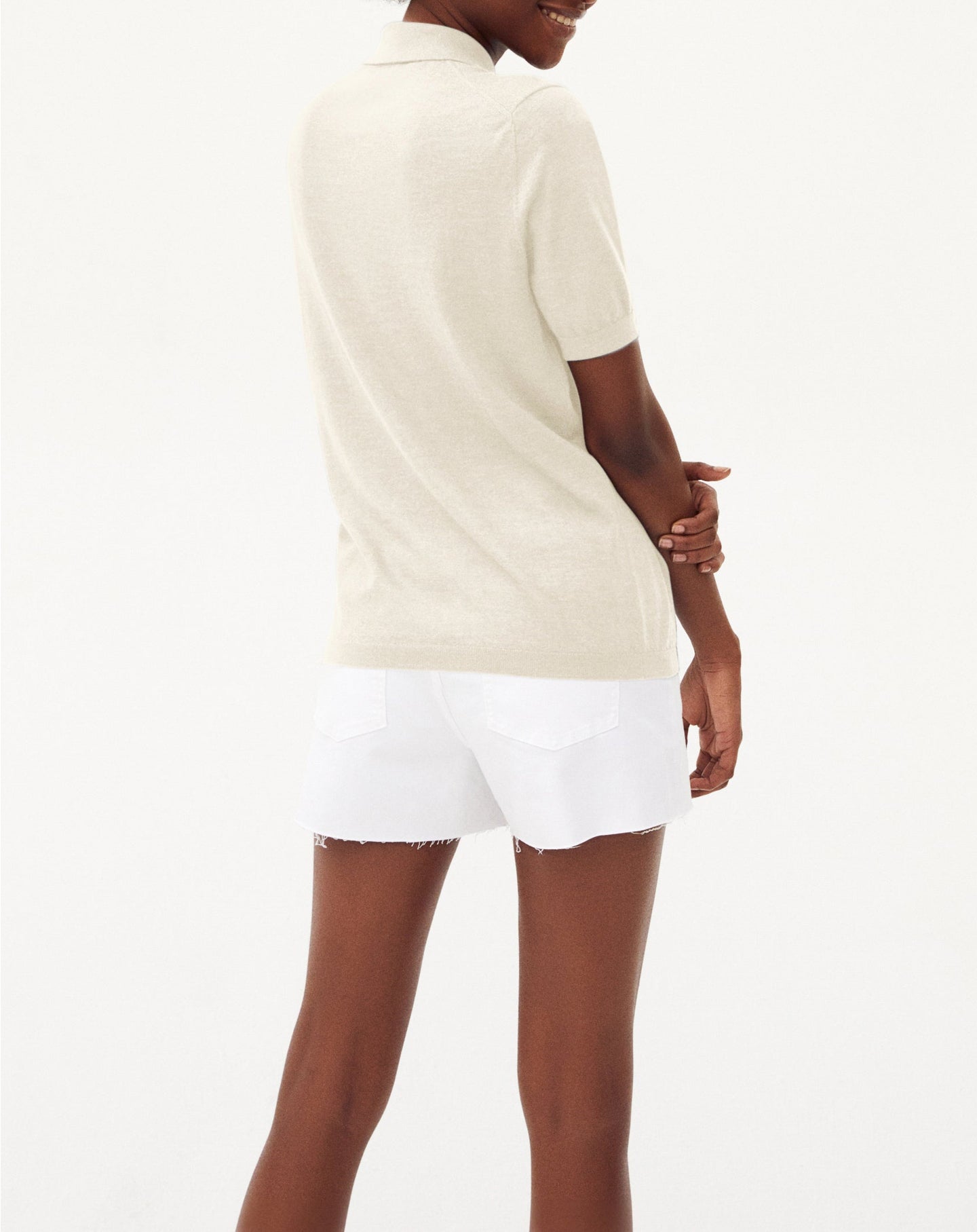 RECO90Polo Manches Courtes 5 Boutons - Naturel