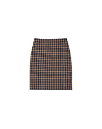 Wool and cashmere skirt suit - Navy & Camel