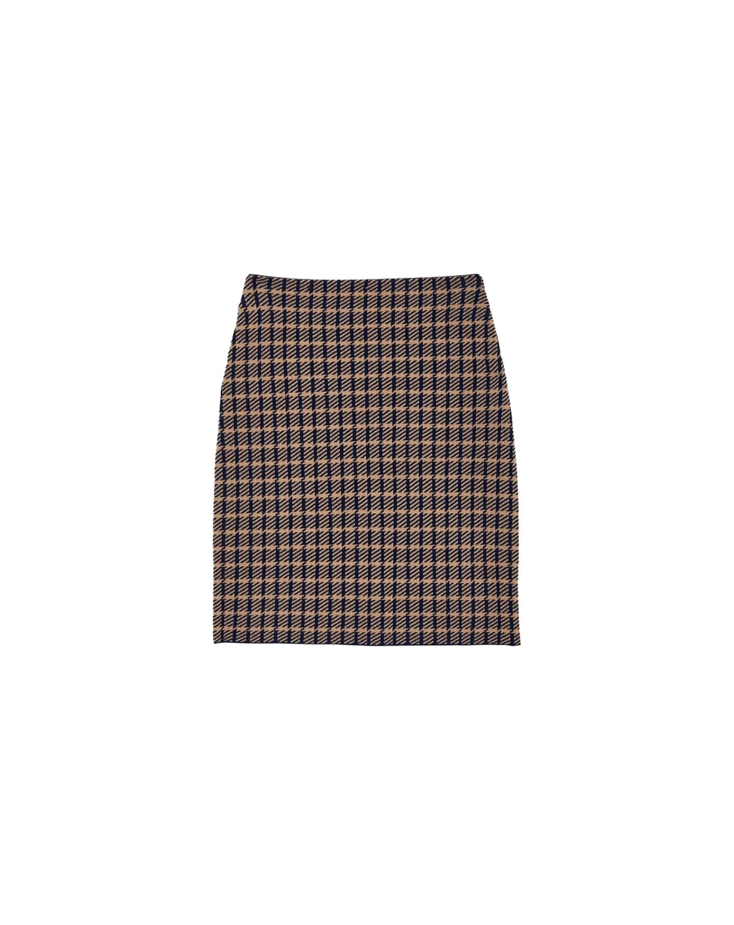 Wool and cashmere skirt suit - Navy & Camel