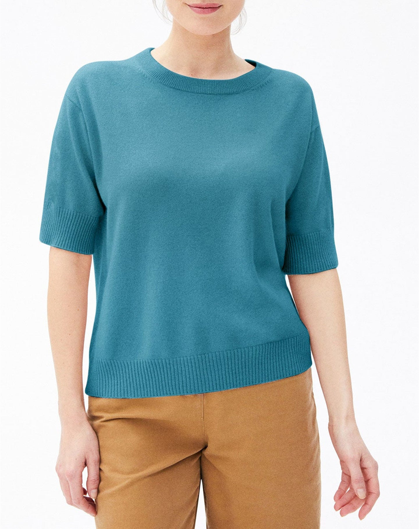 RECO90Maxi Ras De Cou Manches Courtes Contemporain - Vetiver