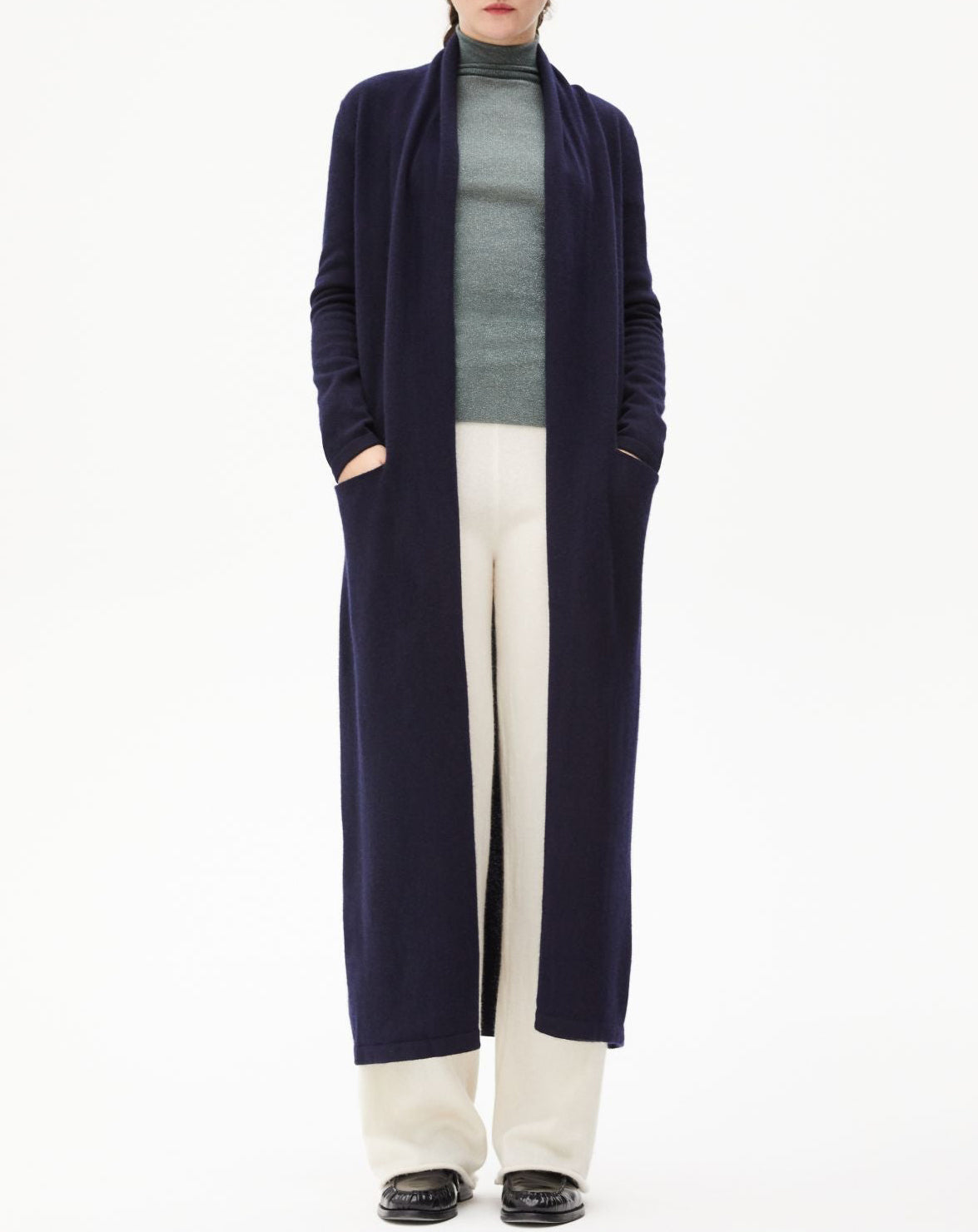 Long cashmere jacket - Navy