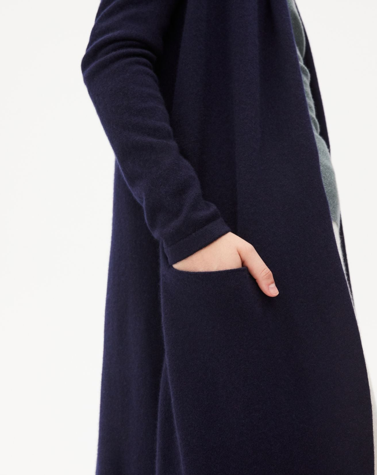 Long cashmere jacket - Navy