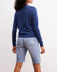 Ultra-fine cashmere crew neck jumper - Indigo