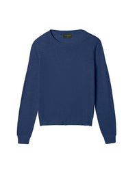Ultra-fine cashmere crew neck jumper - Indigo