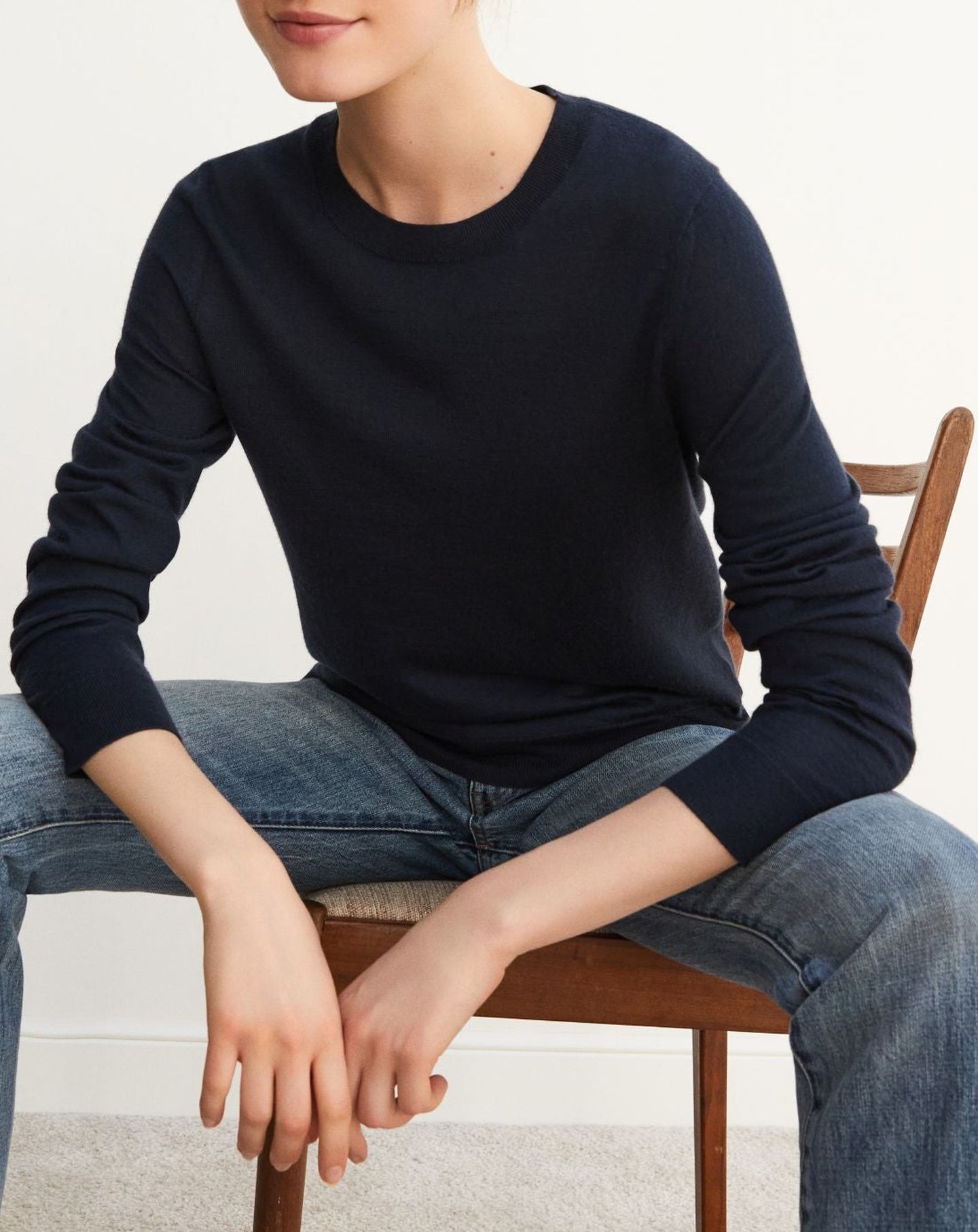 Ultra-fine cashmere crew neck jumper - Graphite